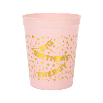 Big Birthday Energy Reusable Party Cups (set of 8)