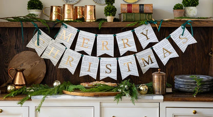 Merry Christmas Music Paper Banner