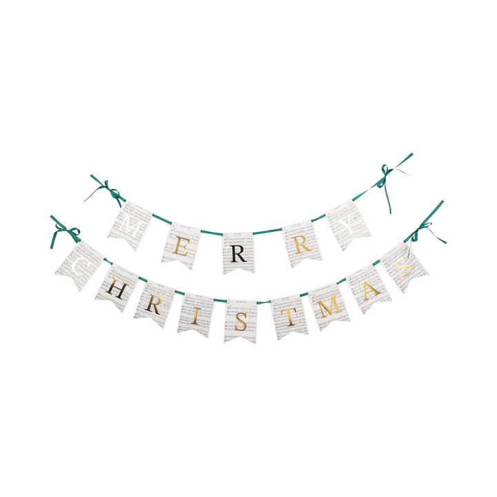 Merry Christmas Music Paper Banner