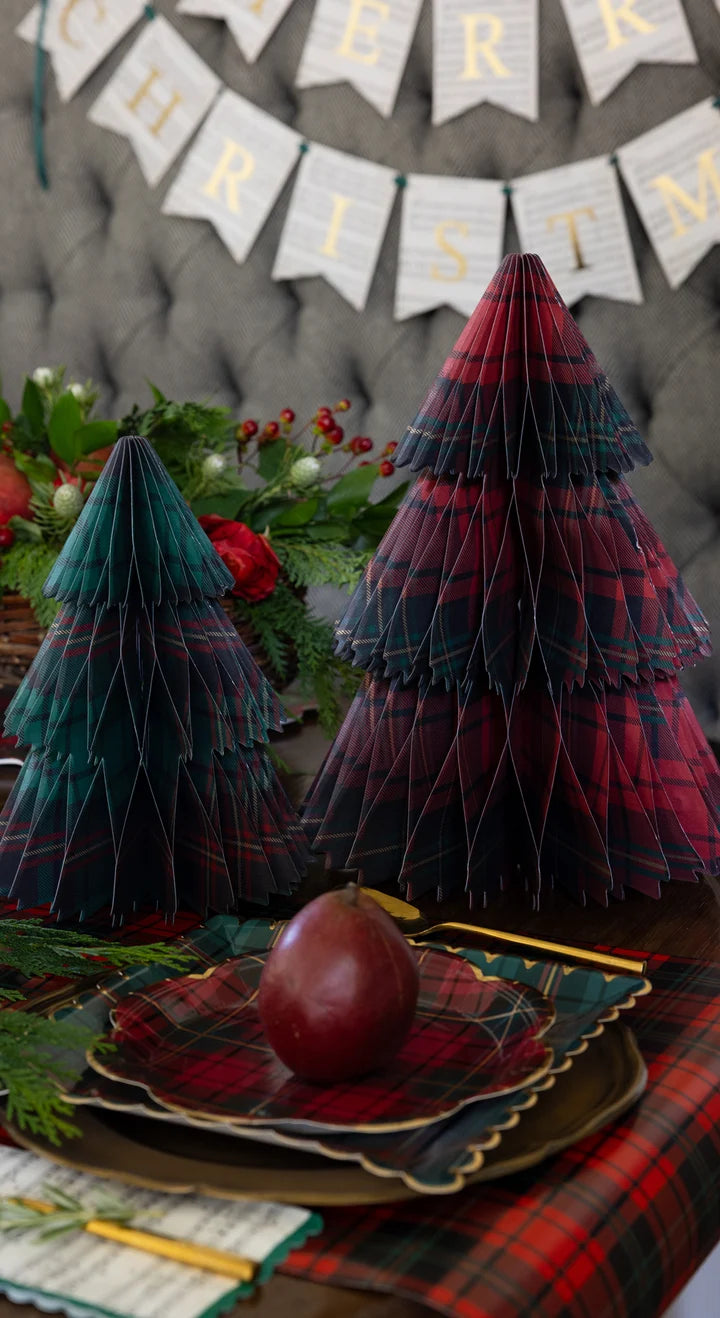 Plaid Paper Tree Set