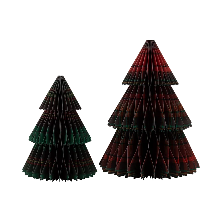 Plaid Paper Tree Set