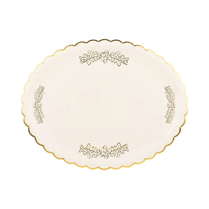 Foil Floral 17" Paper Platter (6ct)
