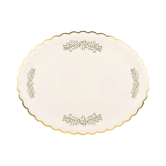 Foil Floral 17" Paper Platter (6ct)