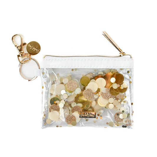 Gold Confetti Mini Wallet Keychain
