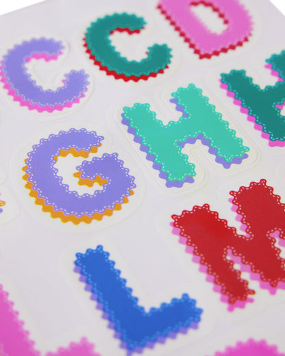 Vinyl Scalloped Letters Sticker Pack