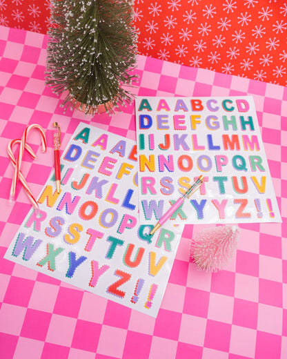 Vinyl Scalloped Letters Sticker Pack