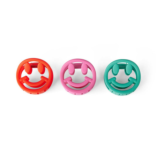 Smiley Hair Claw Clips (set of 3)