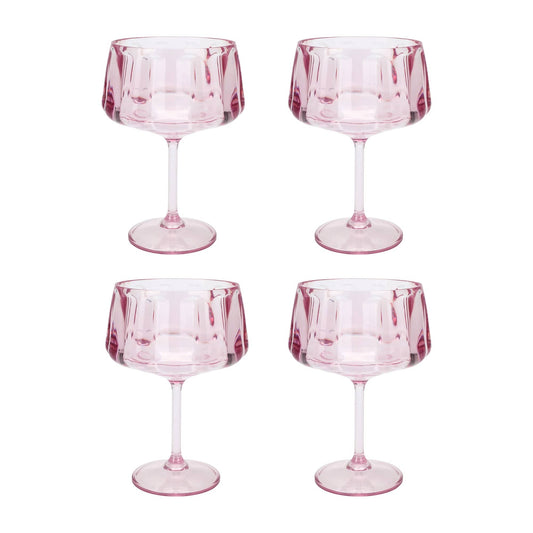 Pretty in Pink Reusable Coupe Glasses (set of 4)