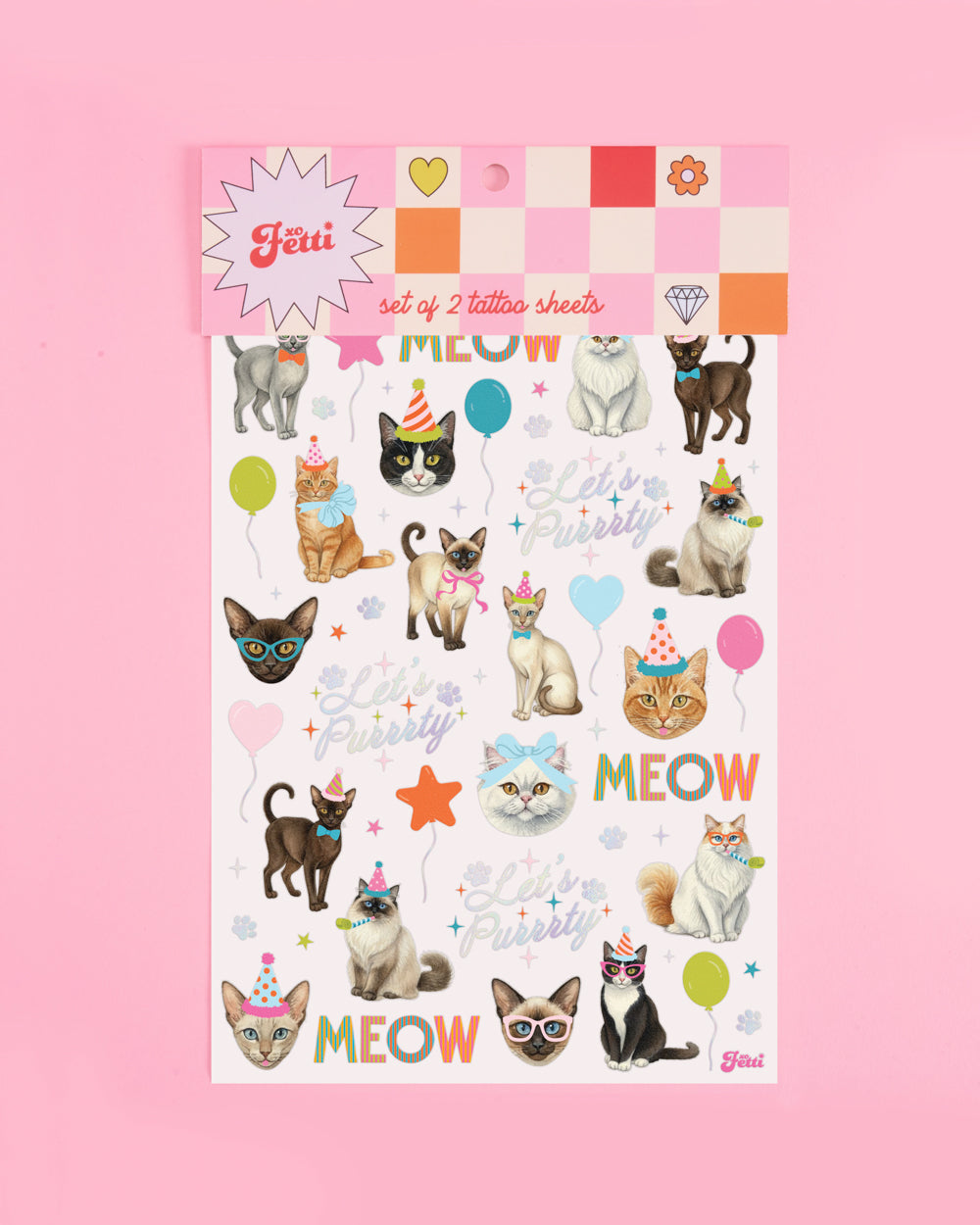 Cat Bday Tats - 54 temporary tattoos