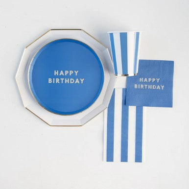 Palisades Blue Signature Happy Birthday Cocktail Napkins