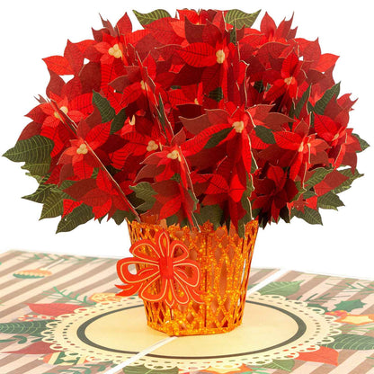 Poinsettias Plant Pop Up Card