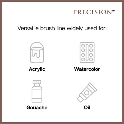 Precision™ Amber Taklon Comfort Handle Brush Set - 8 pc
