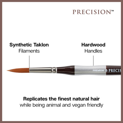 Precision™ Amber Taklon Comfort Handle Brush Set - 8 pc