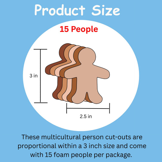 SHAPES ETC. Small Person Foam Multicultural Creative Cut-Outs- 3”