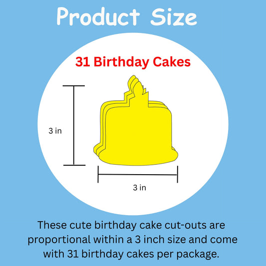 SHAPES ETC. Small Single Color Cut-Out - Birthday Cake