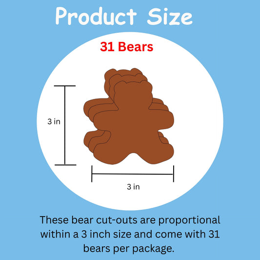 SHAPES ETC. Small Single Color Cut-Out - Teddy Bear