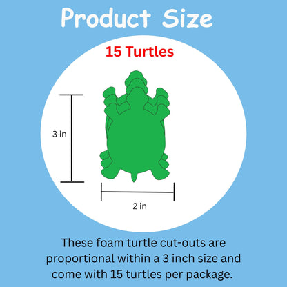 SHAPES ETC. Small Assorted Color Creative Foam Cut-Outs - Turtle