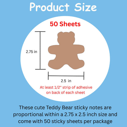 SHAPES ETC. Sticky Shape Notepad - Teddy Bear
