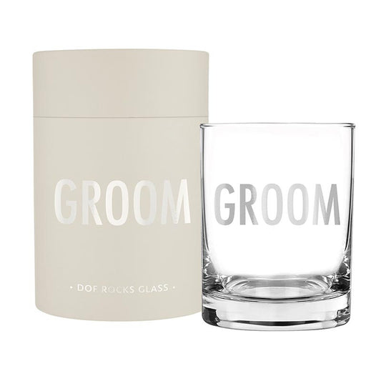 Double Old Fashioned Rocks Glass - Groom