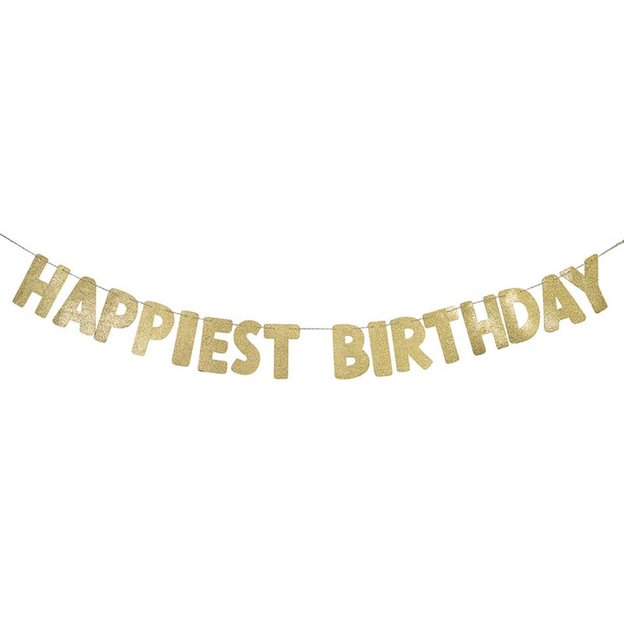 Paper Garland - Happiest Birthday - Gold