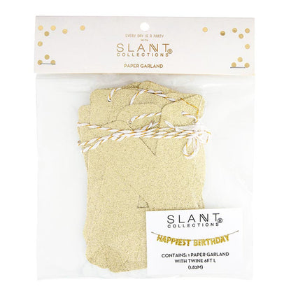 Paper Garland - Happiest Birthday - Gold