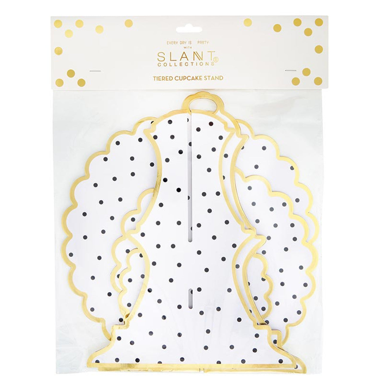 Cardboard Cupcake Stand - Black Polka Dot