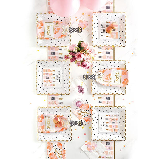 Foil Table Runner - Champagne Bottles