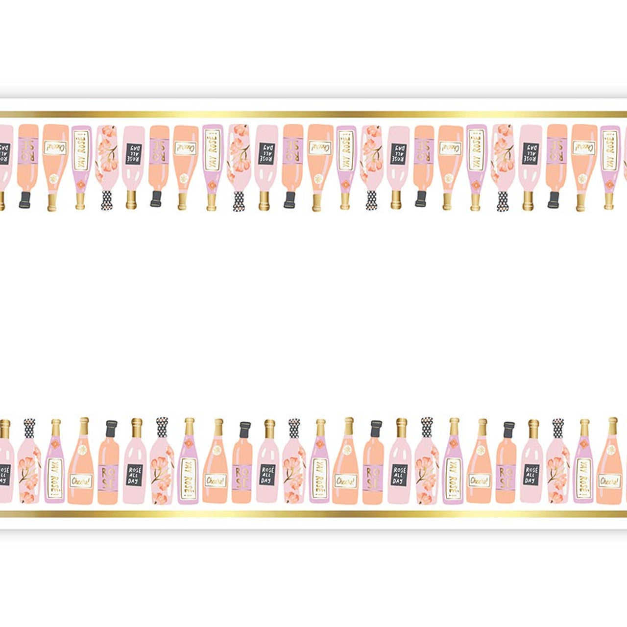 Foil Table Runner - Champagne Bottles