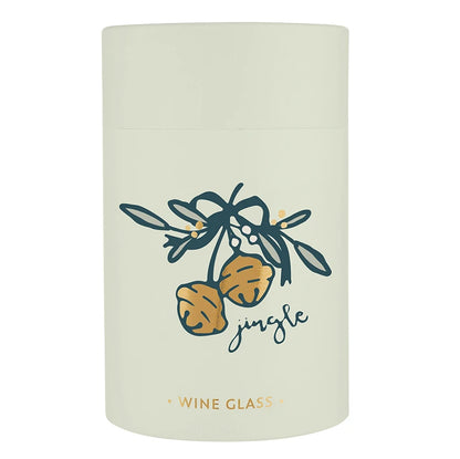 Gold Foil Stemless Wine Glass - Jingle