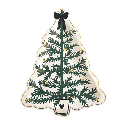 Die-Cut Tree Paper Plates - Topiary Tree