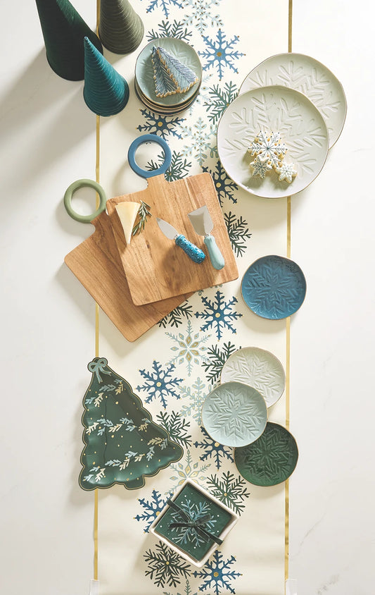 Paper Table Runner - Blue Snowflakes
