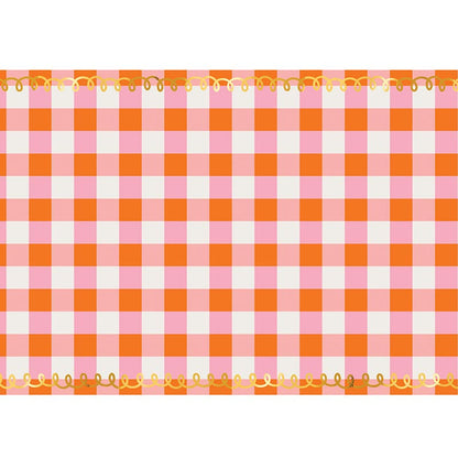 Foil Paper Table Runner - Pink Plaid