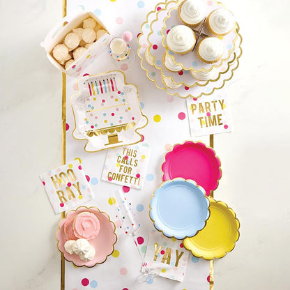 Foil Shaped Paper Plates - Cake - 8ct