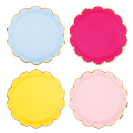 Foil Round Scalloped Paper Plates - Confetti Colors - 8ct