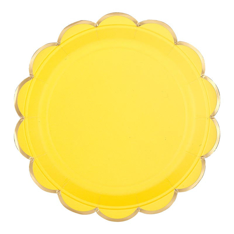 Foil Round Scalloped Paper Plates - Confetti Colors - 8ct