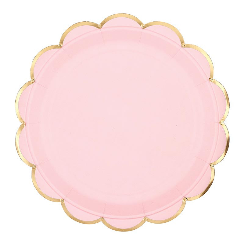 Foil Round Scalloped Paper Plates - Confetti Colors - 8ct