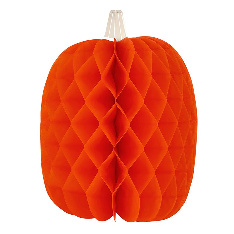 Honeycomb Decoration - Orange Pumpkin - Set of 2