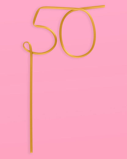 Half Way There Straw - XL gold 50 straw