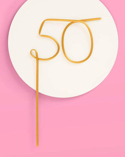 Half Way There Straw - XL gold 50 straw