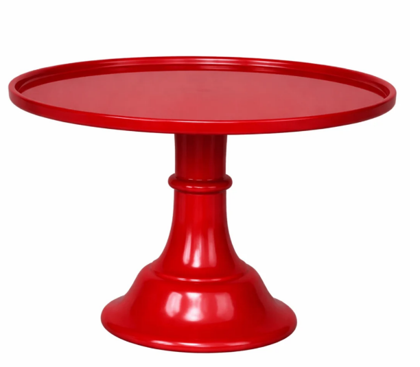 Large Cherry Red Pedestal Melamine Cake Stand