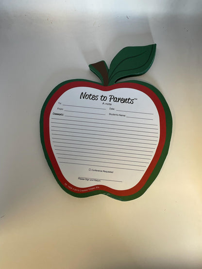 SHAPES ETC. Red Apple Blank Pad - Notes to Parents