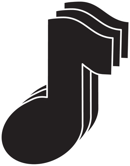 SHAPES ETC. Small Single Color Cut-Out - Music Note