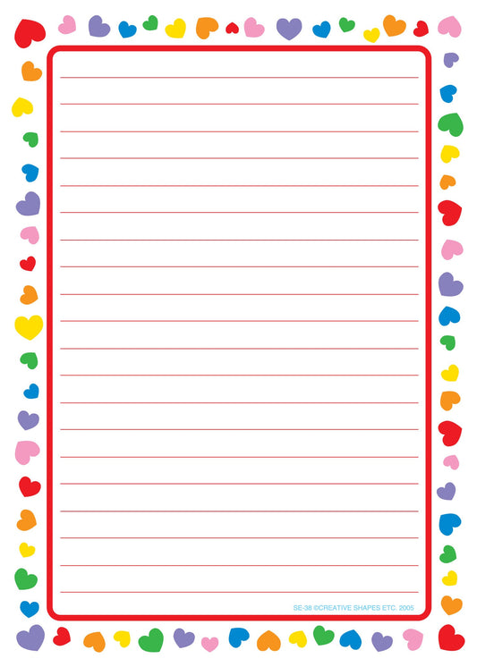 SHAPES ETC. Large Notepad - Heart Border