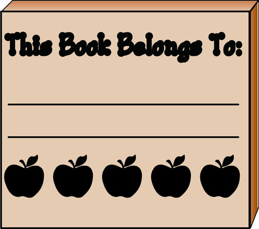 SHAPES ETC. Teacher's Stamp - Apple Book Belongs