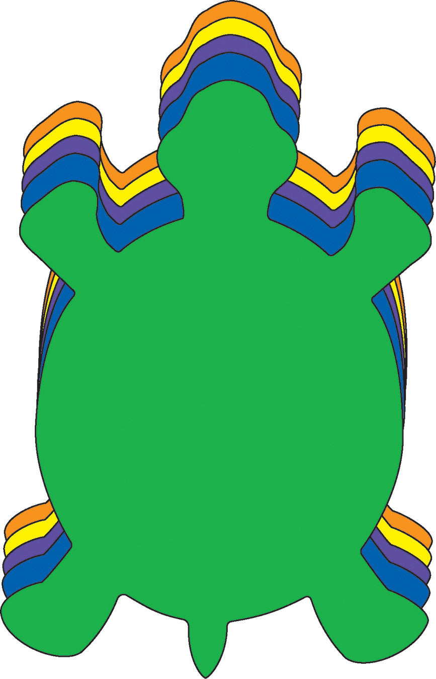 SHAPES ETC. Small Assorted Color Creative Foam Cut-Outs - Turtle