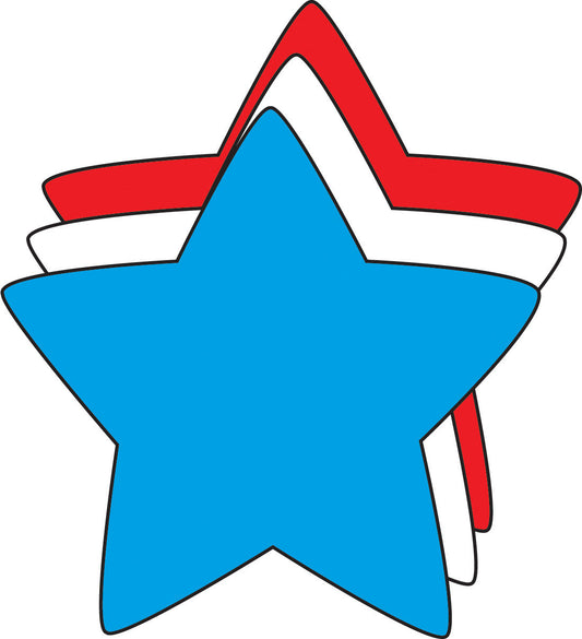 SHAPES ETC. Small Tri Color Creative Foam Cut-Outs - Star