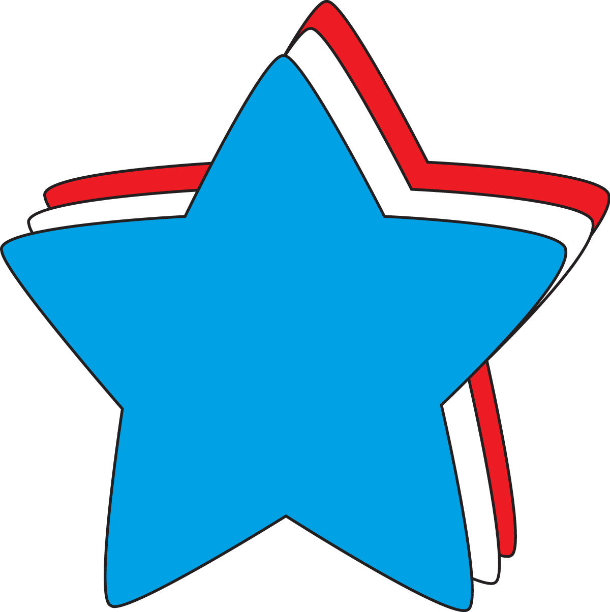 SHAPES ETC. Star Tri-Color Creative Cut-Outs- 5.5"