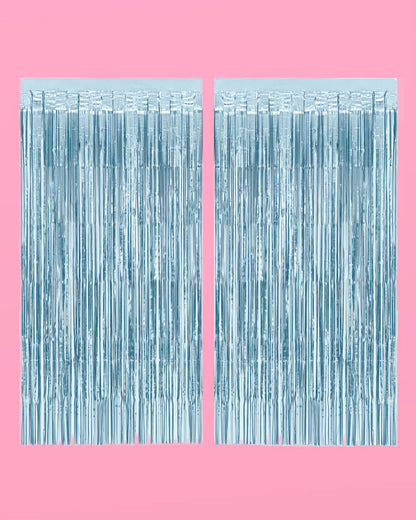 Something Blue Curtain - blue foil curtain