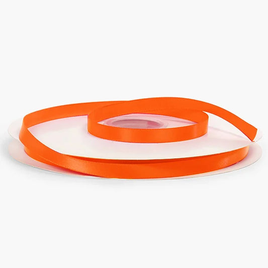 Orange Pumpkin Single Faced Satin Ribbon