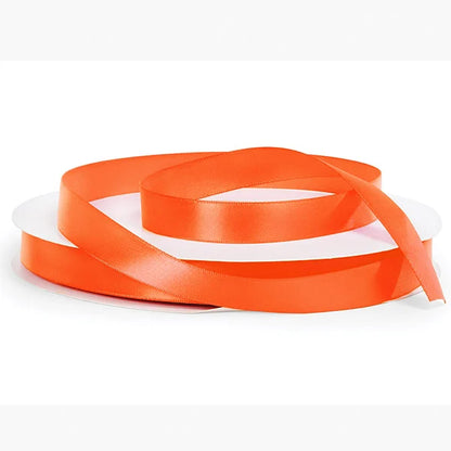 Orange Pumpkin Single Faced Satin Ribbon